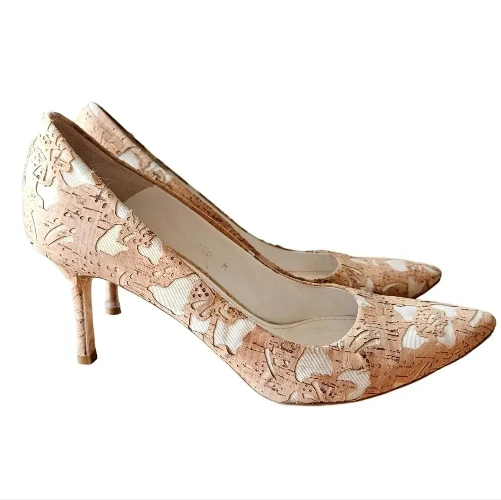 Donald J. Pliner Beige Treva Pointed Toe Heels Pumps  Shoes Size 10. - Picture 8 of 14